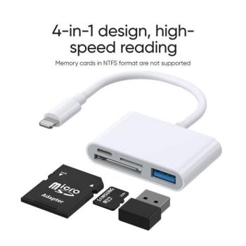 JOYROOM S-H142 Lightning/OTG és Töltő Adapter - Fehér kép
