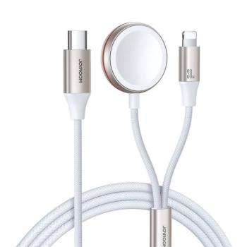 Joyroom S-IW012 2 az 1-ben Type-C - Lightning/Apple Watch kábel 30W 1.5m - fehér kép