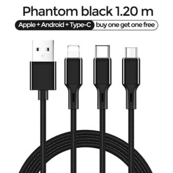 Joyroom S-L422 Prime 3in1 3A 1.2M Adatkábel - Fekete kép