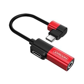 JOYROOM S-M361 Elf 4-1 USB Type-C Audió és Töltő Adapter - Piros kép