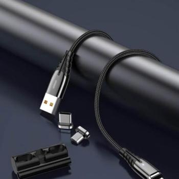 Joyroom S-M408 3A Micro USB 1.2M Mágneses Adatkábel - Fekete kép
