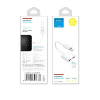 JOYROOM S-Y104 Ben 2xLightning Audió és Töltő Adapter - Fehér kép