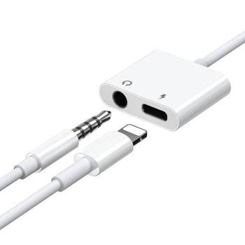 Joyroom S-Y104 Lightning - Lightning/3.5mm jack adapter - fehér kép