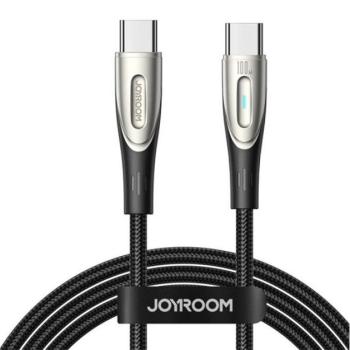 JOYROOM STAR-LIGHT adatkábel (Type-C - Type-C, 100W, 120cm, gyorstöltő, LED jelzés FEKETE kép