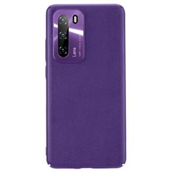 JOYROOM STAR LORD műanyag telefonvédő (ultravékony, fém kameravédő keret, bőr hatású bevonat) LILA Huawei P40 kép