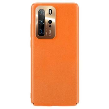 JOYROOM STAR LORD műanyag telefonvédő (ultravékony, fém kameravédő keret, bőr hatású bevonat) NARANCS Huawei P40 Pro 5G kép