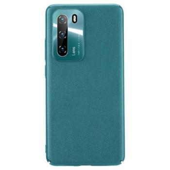 JOYROOM STAR LORD műanyag telefonvédő (ultravékony, fém kameravédő keret, bőr hatású bevonat) ZÖLD Huawei P40 kép