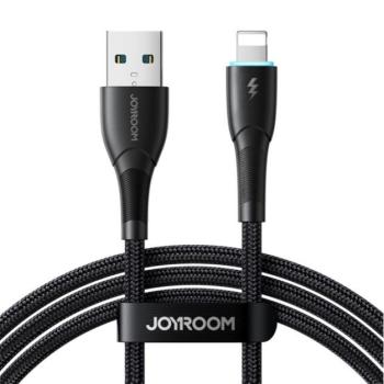 JOYROOM STARRY adatkábel (USB - lightning, 3A, gyorstöltő, 100cm, LED jelzés) FEKETE Apple IPAD, IPAD 2, IPAD (3rd Generation) kép