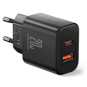 JOYROOM TCF05 hálózati töltő USB+Type-C aljzat (20W, PD gyorstöltő 3.0) FEKETE kép