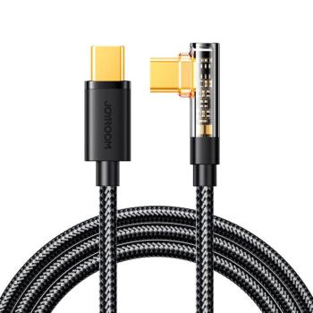 Joyroom USB C kábel oldalsó - USB C gyorstöltéshez és adatátvitelhez 100W 1,2 m fekete (S-CC100A6) kép