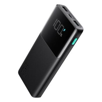 JOYROOM vésztöltő 2 USB+Type-C aljzat (10000mAh, 25W, PD gyorstöltő, LED kijelző) FEKETE kép