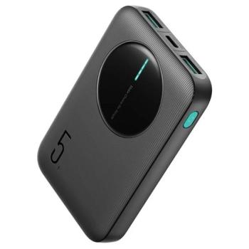 JOYROOM vésztöltő 2 USB+Type-C aljzat (5000mAh, 12W, PD gyorstöltő, wireless, MagSafe, LED jelzés) FEKETE kép