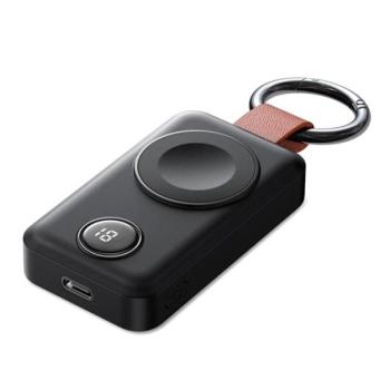 JOYROOM vésztöltő Type-C aljzat (2000mAh, 3W, gyorstöltő, Apple Watch töltő, LED kijelző) FEKETE kép