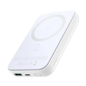 JOYROOM vésztöltő Type-C+USB aljzat (10000mAh, 20W, PD gyorstöltő, wireless, MagSafe, mini) FEHÉR kép