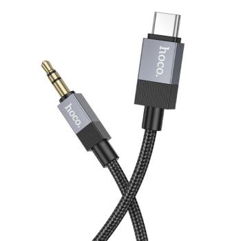 Kábel AUX Jack 3,5 mm (hím) USB C (hím) Hoco 1 m UPA32B fekete kép