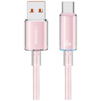 Kábel USAMS Cloud Series US-SJ658 6A USB-A USB-C 1,2m rózsaszínűre kép