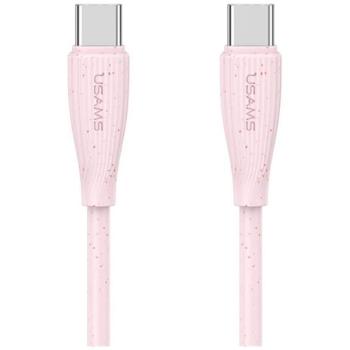 Kábel USAMS Green Series SJ716 60W USB-C USB-C-re 1m rózsaszínű kép