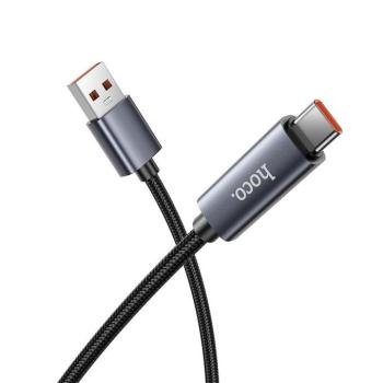 Kábel USB-A és USB C Hoco 5A Hoco 5A kijelzővel 1 m X112 fekete kép