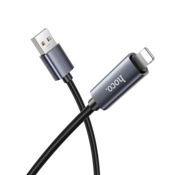 Kábel USB-A Lightning Hoco 2,4A kijelzővel 1 m X112 fekete kép