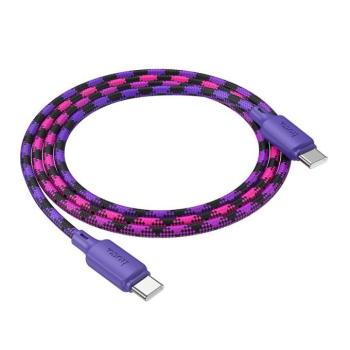 Kábel USB C-USB C Hoco 3A 60W 1 m X116 lila színárnyalatú lila kép