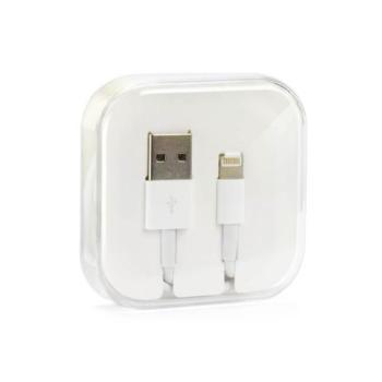 Kábel USB iPhone Lightning 8-pólusú fehér BOX HD4 kép