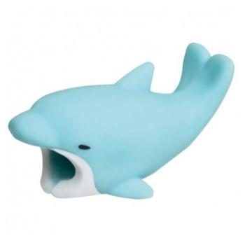 Kábelvédő, delfin figura, kék kép