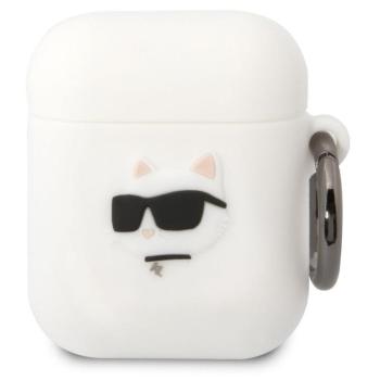 Karl Lagerfeld 3D Logo NFT Choupette Head Apple AirPods 1/2 szilikon tok, fehér kép