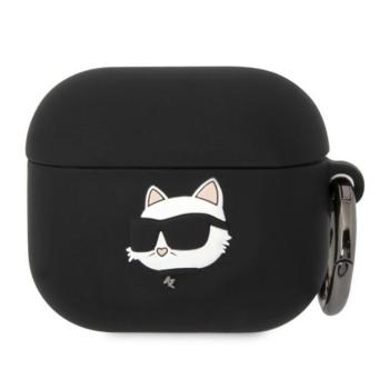 KARL LAGERFELD 3D LOGO NFT CHOUPETTE HEAD szilikon tok (karabíner) FEKETE Apple AirPods 3 kép