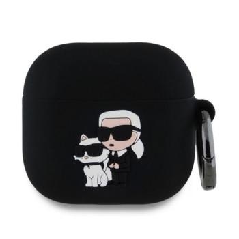KARL LAGERFELD 3D LOGO NFT KARL AND CHOUPETTE szilikon tok (karabíner) FEKETE Apple AirPods 4 kép