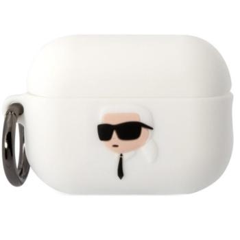 Karl Lagerfeld 3D Logo NFT Karl Head Apple AirPods Pro 2 szilikon tok, fehér kép