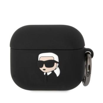Karl Lagerfeld 3D Logo NFT Karl Head Silicone Apple AirPods 3 tok, fekete kép