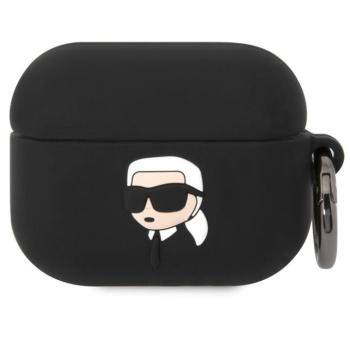 Karl Lagerfeld 3D Logo NFT Karl Head Silicone Apple AirPods 4 tok, fekete kép