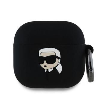 KARL LAGERFELD 3D LOGO NFT KARL HEAD szilikon tok (karabíner) FEKETE Apple AirPods 4 kép