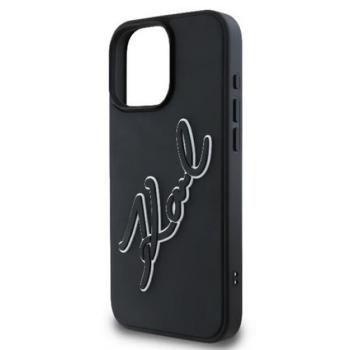 KARL LAGERFELD 3D RUBBER BICOLOR SIGNATURE szilikon telefonvédő (ütésállóság, 3D) FEKETE Apple iPhone 16 Pro kép