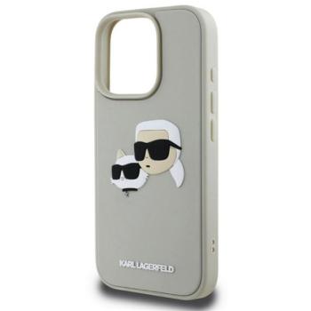 KARL LAGERFELD 3D RUBBER DOUBLE HEADS szilikon telefonvédő (ütésállóság, 3D) BÉZS Apple iPhone 16 Pro Max kép