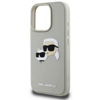 KARL LAGERFELD 3D RUBBER DOUBLE HEADS szilikon telefonvédő (ütésállóság, 3D) BÉZS Apple iPhone 16 Pro kép