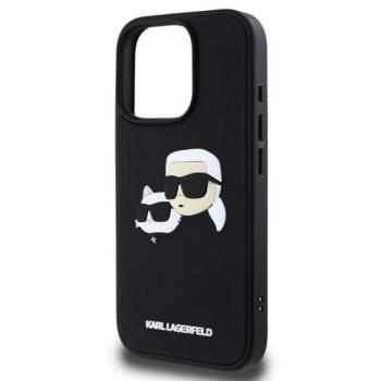 KARL LAGERFELD 3D RUBBER DOUBLE HEADS szilikon telefonvédő (ütésállóság, 3D) FEKETE Apple iPhone 16 Pro Max kép