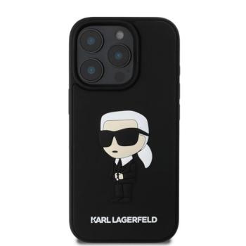 Karl Lagerfeld 3D Rubber Ikonik Apple iPhone 16 Pro Max hátlap tok, fekete kép