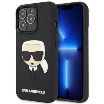 Karl Lagerfeld 3D Rubber Karl's Head Apple iPhone 14 Pro hátlap tok, fekete kép