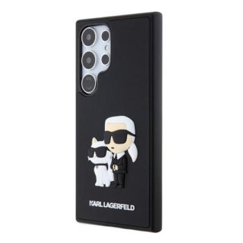 Karl Lagerfeld 3D Rubber Karl&amp;Choupette Samsung Galaxy S24 Ultra tok, fekete kép