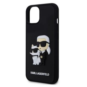 KARL LAGERFELD 3D RUBBER KARL AND CHOUPETTE szilikon telefonvédő (ütésállóság, 3D) FEKETE Apple iPhone 15 kép