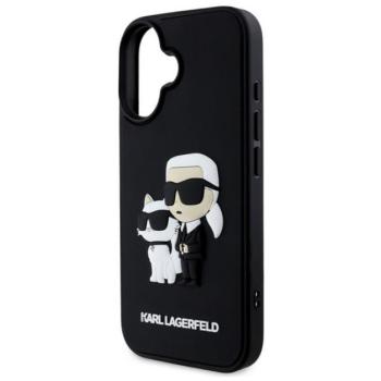 KARL LAGERFELD 3D RUBBER KARL AND CHOUPETTE szilikon telefonvédő (ütésállóság, 3D) FEKETE Apple iPhone 16 kép
