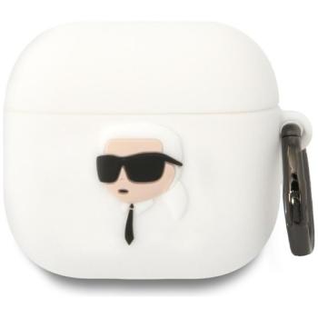 Karl Lagerfeld 3D Silicone NFT Apple AirPods 4 szilikon tok, fehér kép