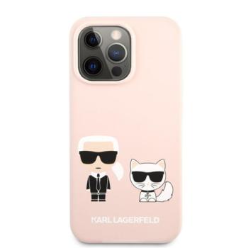 Karl Lagerfeld and Choupette Liquid szilikon hátlap tok Apple iPhone 13 Pro, rózsaszín kép
