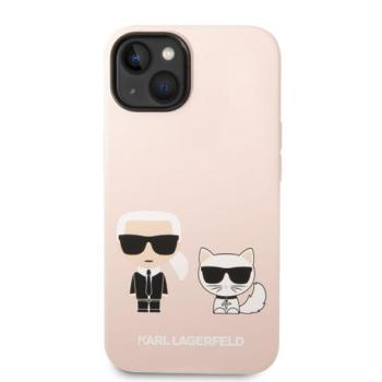 Karl Lagerfeld and Choupette Liquid szilikon hátlap tok Apple iPhone 14 Plus, rózsaszín kép
