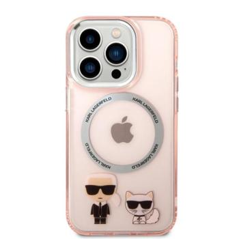Karl Lagerfeld and Choupette MagSafe hátlap tok Apple iPhone 14 Pro Max, rózsaszín kép