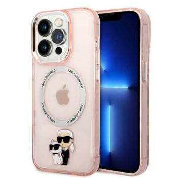 Karl Lagerfeld and Choupette MagSafe NFT hátlap tok Apple iPhone 14 Pro Max, rózsaszín kép