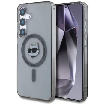 Karl Lagerfeld Button Choupette Head Printed Logo Galaxy S25+ MagSafe hátlap tok, fekete kép