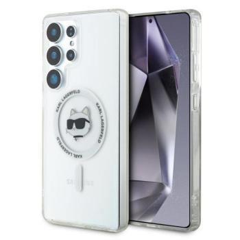 Karl Lagerfeld Button Choupette Head Printed Logo Galaxy S25 Ultra MagSafe hátlap tok, fehér kép