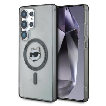 Karl Lagerfeld Button Choupette Head Printed Logo Galaxy S25 Ultra MagSafe hátlap tok, fekete kép